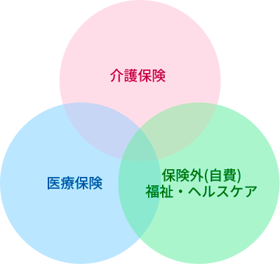 介護保険・医療保険・保険外(自費)、福祉、ヘルスケア